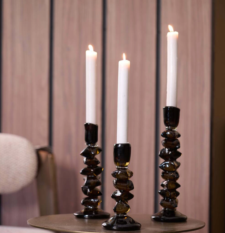estelle candle glass olive green s