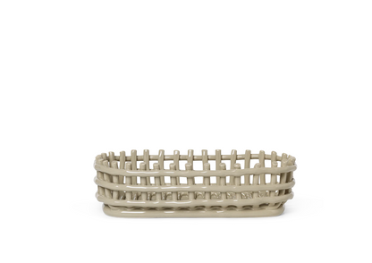 ceramic basket oval cashmere