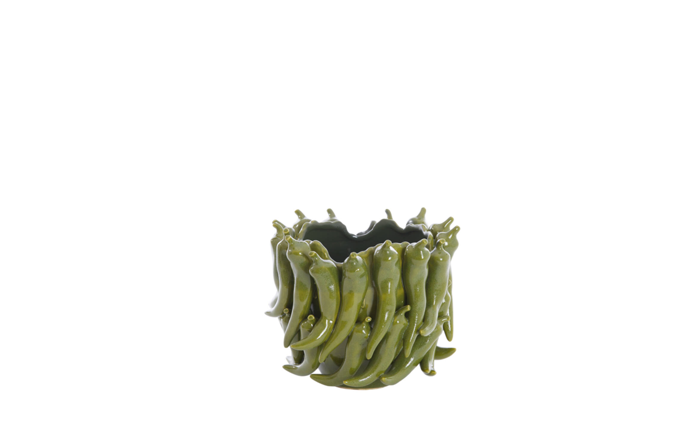 chilli pepper vase green m