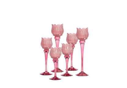 flower thealight set of 5 dark pink